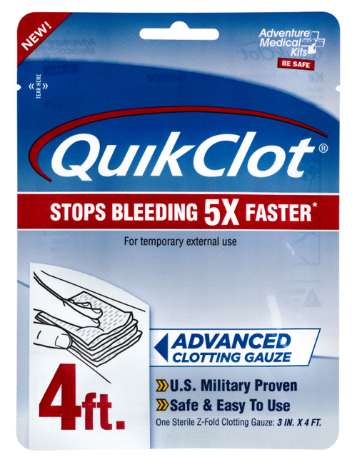 Adventure Medical Kits 50200026 QuikClot Advanced Clotting Gauze 3" x 48" - White