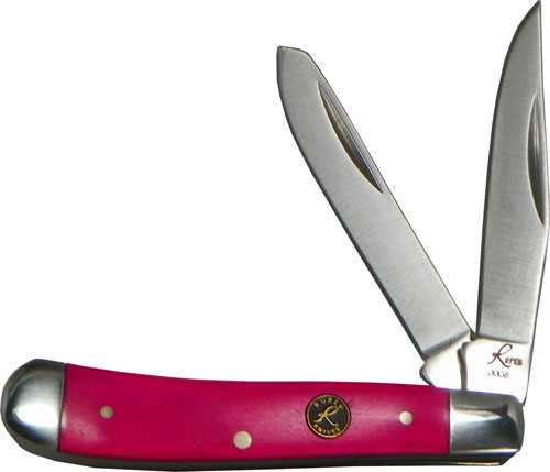 ABKT Roper Pink Sky Peanut 2-Blade Folding Knife with Pink Bone Handles