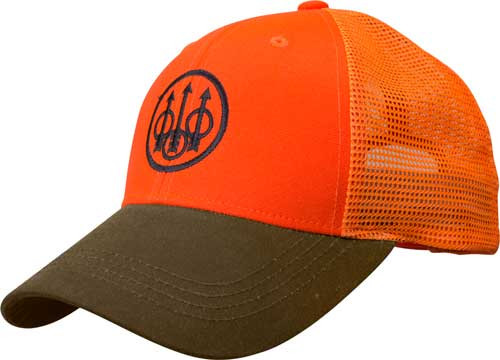 Beretta Upland Trucker Cap Blaze Mesh Back Orange Tobacco