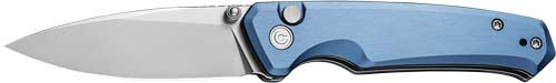 CIVIVI Altus Folding Knife 2.97" Stonewash Blade Blue Handle Button Lock