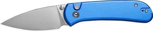 CIVIVI Qubit Button Lock Folding Knife 2.98" Blue Handle Satin Finish Blade