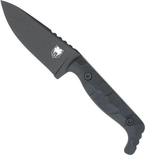 CobraTec Kingpin 4" Fixed Blade Black D2 Steel Knife with Kydex Sheath