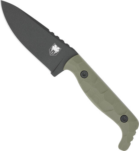 CobraTec Kingpin 4" Fixed Blade OD Green D2 Steel Knife with KDX Sheath