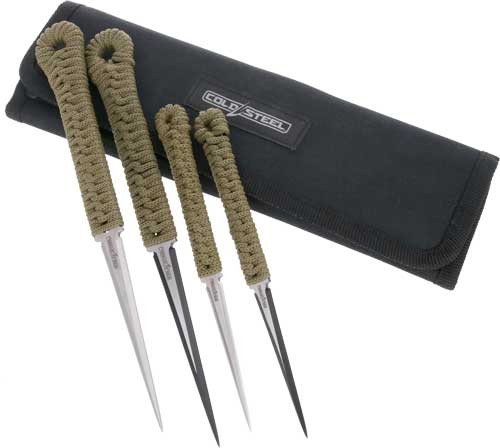 Cold Steel Throwing Spikes Set of 4 (2x 2.5" & 2x 3.5") with Sheath