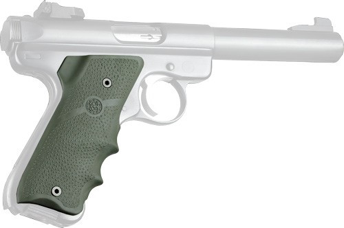 Hogue Ruger MK II/III Overmolded Rubber Grips with Finger Grooves OD Green