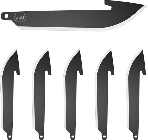 Outdoor Edge 2.5" Drop Point Black Replacement Blade Pack 6-Pack