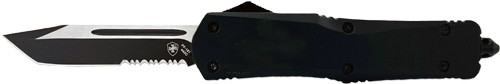 Templar Knife Large OTF Black Rubber Handle 3.5" Black Tanto Serrated