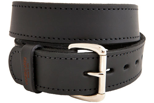 VERSACARRY DOUBLE PLY LEATHER BELT 42"X1.5" HEAVY DUTY BLK