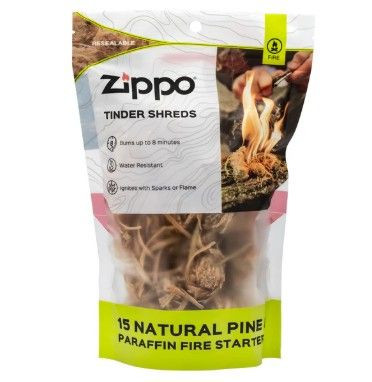 Zippo Tinder Shreds Fire Starter - 15 Piece Bag