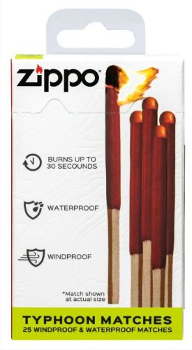 Zippo Typhoon Matches - 25 Windproof & Waterproof Matches