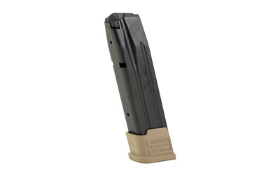 ProMag Industries Magazine, 9MM, 21 Rounds, Fits Sig Sauer P320, Steel Construction, Blued Finish, Flat Dark Earth Baseplate SIG-A20-FDE