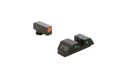 AmeriGlo Trooper Night Sight Set for Walther PDP, Green Front with Orange Outline, Green Tritium Rear with Black Outline, Matte Black WA-816