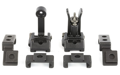Griffin Armament M2 Sight Deploy Kit, Front/Rear Folding Backup Sights, Picatinny, 12 O'Clock & 45° Bases, Black