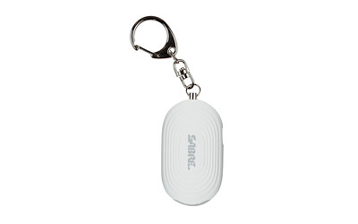SABRE 2-in-1 Personal Alarm with 130dB Siren and 20-Lumen LED Light, Snap Hook, White