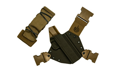 GunfightersINC Kenai Chest Holster Kydex Shell Nylon Harness 5" 1911 Government w/ Rail Gray/Coyote RH KN-1911GR-040221