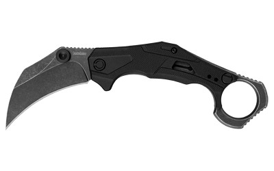Kershaw Outlier Karambit Folding Knife, 2.6" Hawkbill Blade, 8Cr13MoV Steel, BlackWash Finish, Black Handle 2064