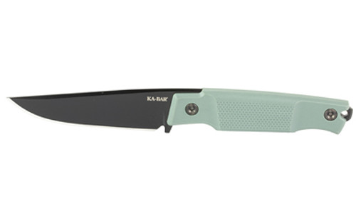 KA-BAR Knives Apex, Fixed Blade Knife, 3.9" Clip Point Blade, 8.43" Overall Length, D2 Blade Steel, Plain Edge, Matte Finish, Black, Green Glass Filled Nylon Handle, Includes Sheath 5500