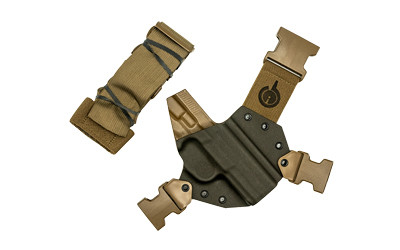 GunfightersINC Kenai Chest Holster for FN FNX 45 Tactical, Kydex Shell, Nylon Harness, Gray/Coyote Brown, Right Hand KN-FNX45T-040221