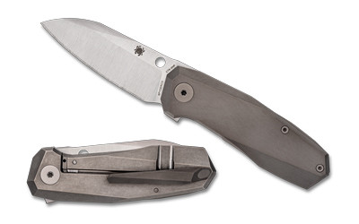 Spyderco Techno 3 Folding Knife, 2.64" Drop Point, CTS XHP Steel, Gray Titanium Handle, R.I.L. Lock C158TIP3
