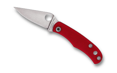 Spyderco Bug Folding Knife, 1.27" Drop Point Blade, 12C27 Steel, Red G-10 Handle C133GRDP