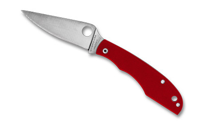 Spyderco Grasshopper Folding Knife, 2.3" Drop Point Blade, 12C27 Steel, Red G-10 Handle C138GRDP