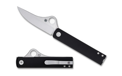 Spyderco Essenza Folding Knife 3.19" Straight Back Blade N690Co Steel Liner Lock Black Aluminum Handle C272ALBKP