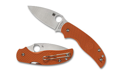 Spyderco Sage 5 Lightweight, Folding Knife, 3" Drop Point Blade, CPM REX 121 Blade Steel, 7.13" Overall Length, Compression Lock, Satin Finish, Silver Blade, Orange FRN Handle C123BORP
