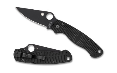 Spyderco Para Military 2 Salt Folding Knife, Plain Edge, Black G-10 Handle, DLC Coated Blade, CPM MagnaCut, 3.45" Blade C81GMCBKP2