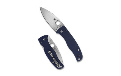 Spyderco Bodacious Folding Knife, 3.63" Leaf-Shaped Blade, CPM SPY27 Steel, Blue G-10 Handle, Compression Lock C263GPCBL