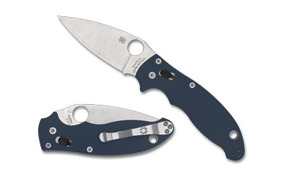 Spyderco Manix 2 Folding Knife 3.37" Drop Point CPM SPY27 Blade Ball Bearing Lock Blue G-10 Handle C101GPCBL2