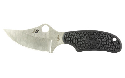 Spyderco ARK Fixed Blade Knife, 2.56" H2 Steel Plain Edge Blade, FRN Handle, Black, Includes Sheath FB35PBK