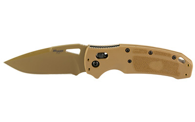 Hogue SIG K320 M17/M18 Folding Knife, 3.5" Drop Point CPM-S30V, Coyote Tan PVD Finish, ABLE Lock 36371