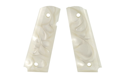 Hogue Polymer Grip Panels for 1911 Government, Pearlized White, Ambidextrous Safety Cut 45318