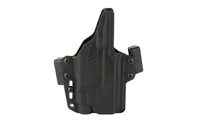 Raven Concealment Systems Perun LC OWB Holster for Glock 19 with TLR-7, Ambidextrous, Black, 1.5" Belt Loops