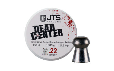 JTS Group Dead Center .22 Caliber Semi-Domed Pellets, 21.53 Grain, 250 Count Tin JAC109