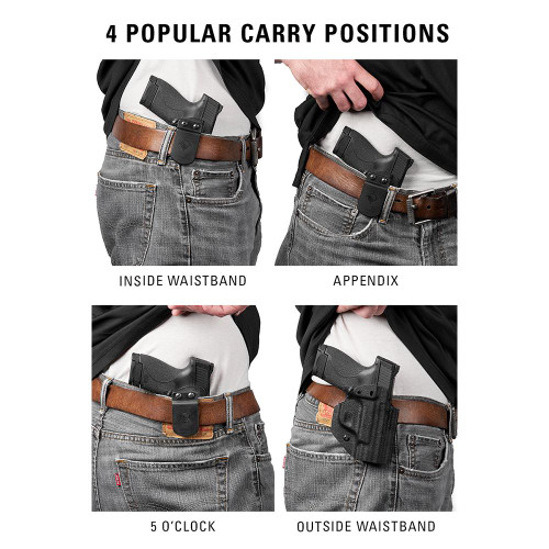 Mission First Tactical AIWB/OWB Holster for Sig P365 FUSE, Boltaron, Black, Ambidextrous HSIG365-FAIWBA-BL