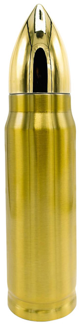 Caliber Gourmet Bullet Thermos Bottle 17oz Stainless Steel Gold CBG-TMS-1032