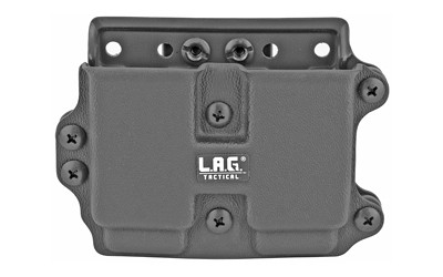 L.A.G. Tactical DMC M.C.S. Double Magazine Pouch, 9MM/40Cal Compact/Slim Mags, Kydex, Black