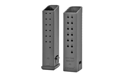 KRISS USA MagEx2 Magazine Extension Kit, 45 ACP, +17 Rounds, Black, 3-Pack, Fits Glock 21/Kriss Vector KVA-MX2K45BL01