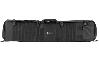 NcSTAR Rifle Case Shooting Mat, 48" Rifle Case, Unfolds to 66" Shooter's Mat, Nylon, Black, Exterior PALS Webbing, Includes Backpack Shoulder Straps CVSM2913B