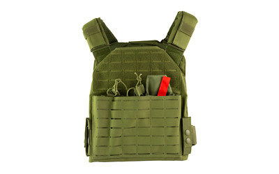 NcSTAR Laser Cut Plate Carrier, Green, Medium-2XL, MOLLE, Kangaroo Pouch, Fits 10x12 Hard Plates CVLCPC3050G