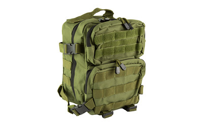 NcSTAR Every Day Pack, Backpack, 12.5"x11.5"x3" Main Compartment, Green, Two Small Compartments with Four Cinch Straps, Molle Webbing, Adjustable Bottom Straps CVEDP3056G
