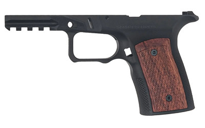 Sharps Bros. Aluminum/Wood Grip Module, Fits Ruger RXM, 7075 Aluminum Grip Frame, Anodized Black, Brazilian Cherry Grip Panels SBGM25