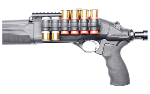 Mesa Tactical SureShell, 6-Shell Side Saddle with 3 1/4" Rail, Fits Beretta 1301 12 Gauge, Polymer, Matte Finish, Black 94320
