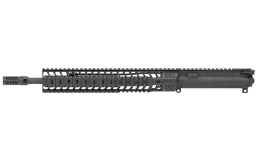Spike's Tactical Complete Upper Receiver, 223 Remington/556NATO, 14.5" Barrel (16" OAL with Pinned Brake), Mid-length Gas System, Fits AR Rifles, Black, Flat Top Receiver, No Sights, 12" CRR Quad Rail, Dynacomp Muzzle Brake