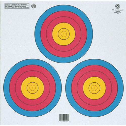 Maple Leaf FITA 3-Spot Triangle Archery Target Face 100 Pack