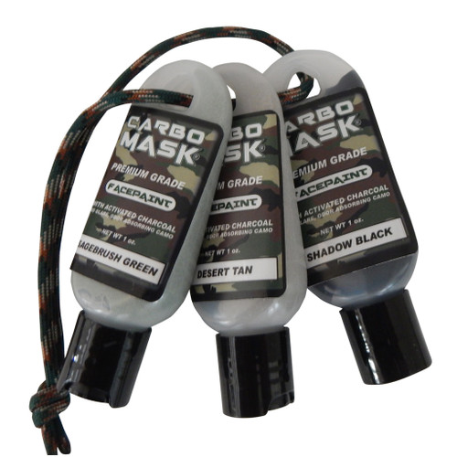 Carbo Mask Water-Based Face Paint Black/Sage/Tan 1 oz. 3-Pack