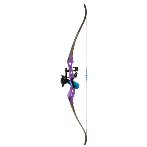 Fin Finder Bank Runner Bowfishing Recurve Package with Winch Pro Reel Purple 35 lbs. RH