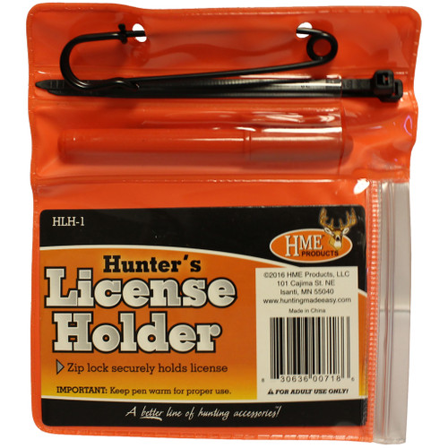 HME License Holder Combo with Pen and Zip Ties