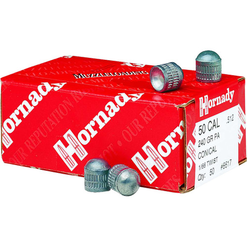 Hornady Pennsylvania Conical Muzzleloading Bullets .50 Cal .512 dia. 240 gr. 50 Pack